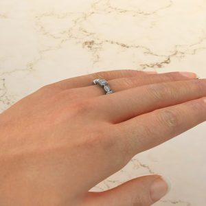 0.42Ct Eternity Princess Cut Lab Created Diamonds Ring