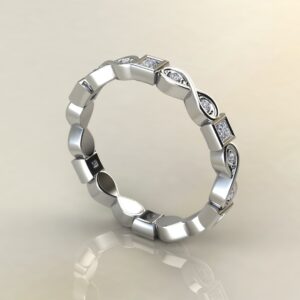 EP042 White Gold 0.28Ct Infinity Princess Cut Eternity Band Ring