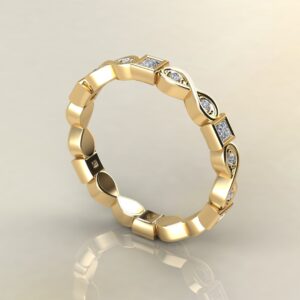 EP042 Yellow Gold 0.28Ct Infinity Princess Cut Eternity Band Ring