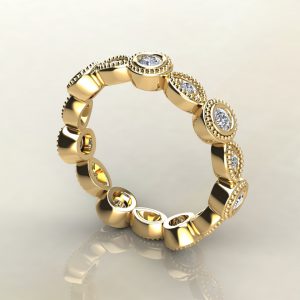 ER018 Yellow Gold 0.45Ct Eternity Round Cut Ring