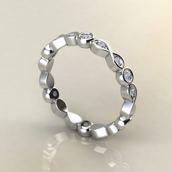 ER042 White Gold 0.26Ct Infinity Round Cut Eternity Band Ring