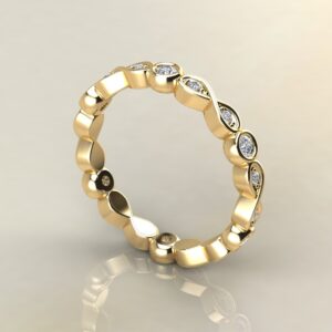 ER042 Yellow Gold 0.26Ct Infinity Round Cut Eternity Band Ring