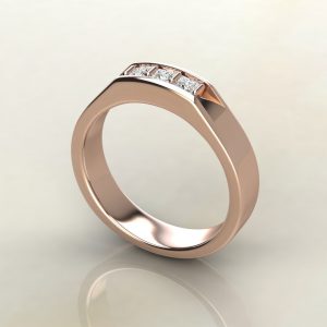 0.30Ct Moissanite Princess Cut Men Wedding Band Ring
