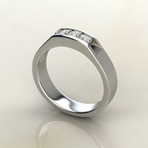 0.30Ct Moissanite Princess Cut Men Wedding Band Ring