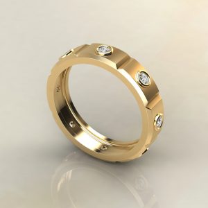 0.28Ct Moissanite Round Cut Men Wedding Band Ring