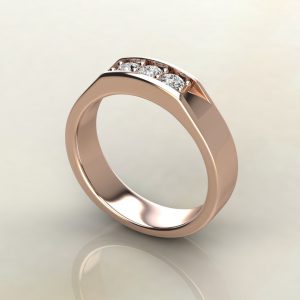 MR010 Rose Gold 0.30Ct Round Cut Men Wedding Band Ring