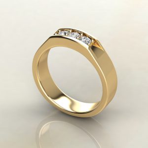 MR010 Yellow Gold 0.30Ct Round Cut Men Wedding Band Ring