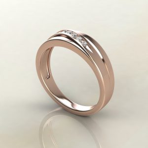 MR011 Rose Gold 0.10Ct Round Cut Men Wedding Band Ring