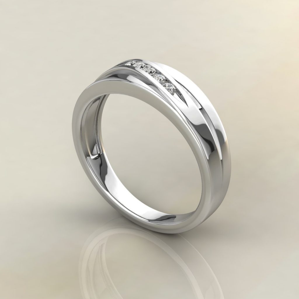 0.10Ct Lab Created Diamonds Round Cut Men Wedding Band Ring - Yalish ...