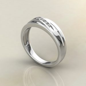 MR011 White Gold 0.10Ct Round Cut Men Wedding Band Ring