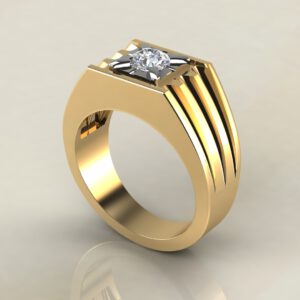 MR031 Yellow Gold 0.5Ct Men Wedding Band Ring