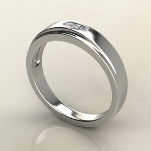 MR034 White Gold 0.07Ct Men Wedding Band Ring