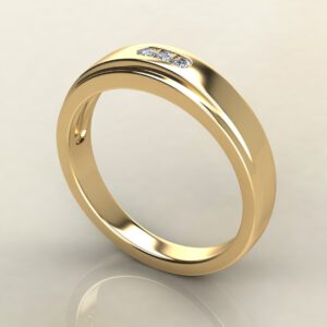 MR034 Yellow Gold 0.07Ct Men Wedding Band Ring