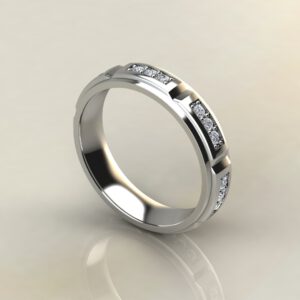 0.38Ct Round Cut Moissanite Men Wedding Band Ring