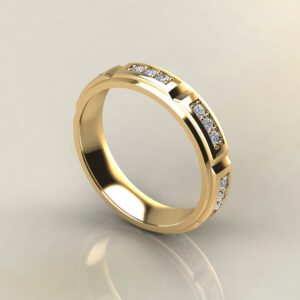 MR039 Yellow Gold 0.38Ct Round Cut Men Wedding Band Ring