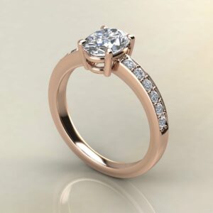 OV071 Rose Gold Large Band Oval Cut Engagement Ring