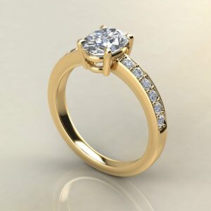 OV071 Yellow Gold Large Band Oval Cut Engagement Ring
