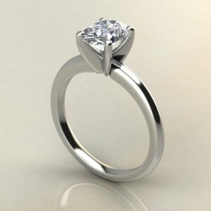 OV072 White Gold Classic Solitaire Oval Cut Engagement Ring