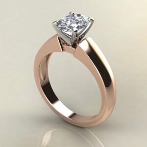 OV076 Rose Gold Wide Band Oval Cut Engagement Ring