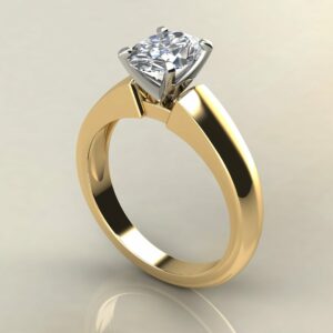 OV076 Yellow Gold Wide Band Oval Cut Engagement Ring