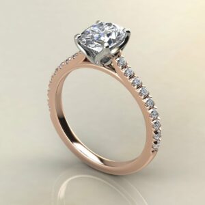 OV078 Rose Gold Oval Cut Tulip Engagement Ring