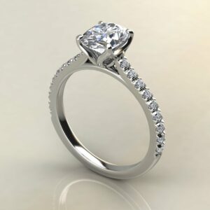 OV078 White Gold Oval Cut Tulip Engagement Ring