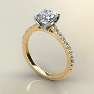 OV078 Yellow Gold Oval Cut Tulip Engagement Ring