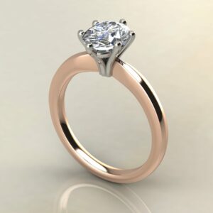 OV079 Rose Gold Oval Cut V Head Solitaire Engagement Ring