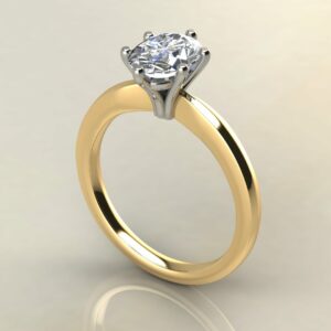 OV079 Yellow Gold Oval Cut V Head Solitaire Engagement Ring