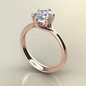 OV081 Rose Gold Oval Cut 6 Prong Solitaire Engagement Ring