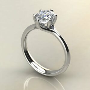 OV081 White Gold Oval Cut 6 Prong Solitaire Engagement Ring