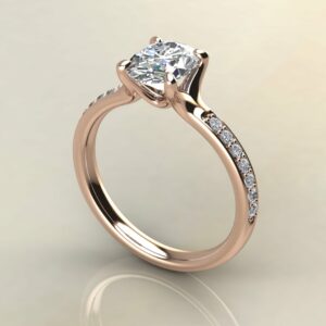 OV083 Rose Gold Oval Cut Shared Prong Engagement Ring