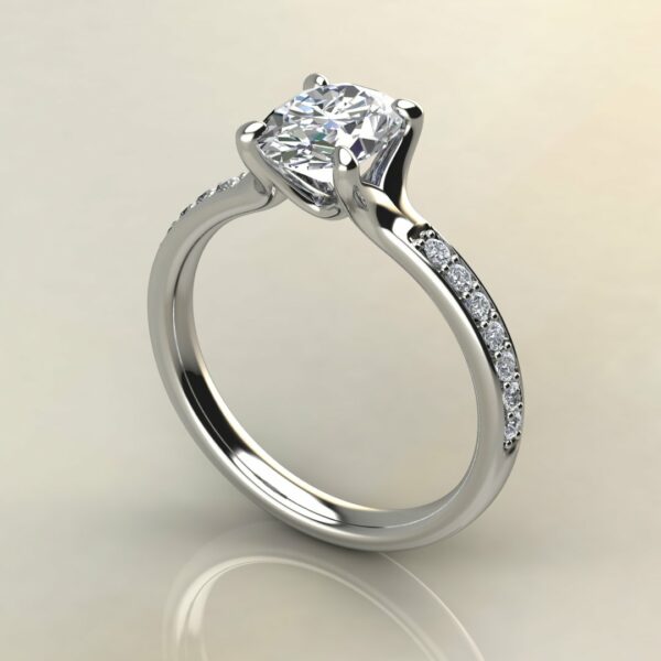 OV083 White Gold Oval Cut Shared Prong Engagement Ring