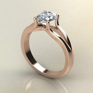 OV088 Rose Gold Oval Cut Split Shank Solitaire Engagement Ring