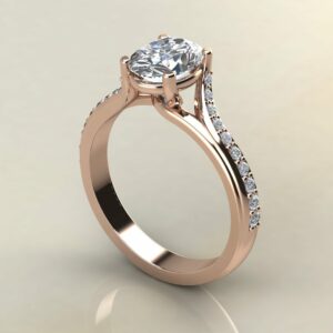 OV095 Rose Gold Oval Cut Elegant Design Engagement Ring