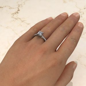 Moissanite Princess Cut Curly Prong Engagement Ring