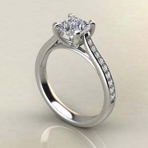 Tall Cathedral Moissanite Princess Cut Engagement Ring