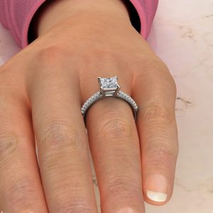 Small Cathedral Princess Cut Swarovski Engagement Ring