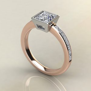 P020 Rose Gold Basel Princess Cut Engagement Ring