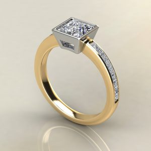P020 Yellow Gold Basel Princess Cut Engagement Ring
