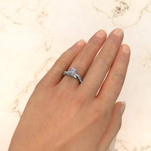 Twist Princess Cut Moissanite Engagement Ring