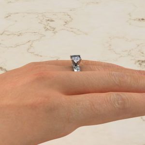 Twist Princess Cut Moissanite Engagement Ring