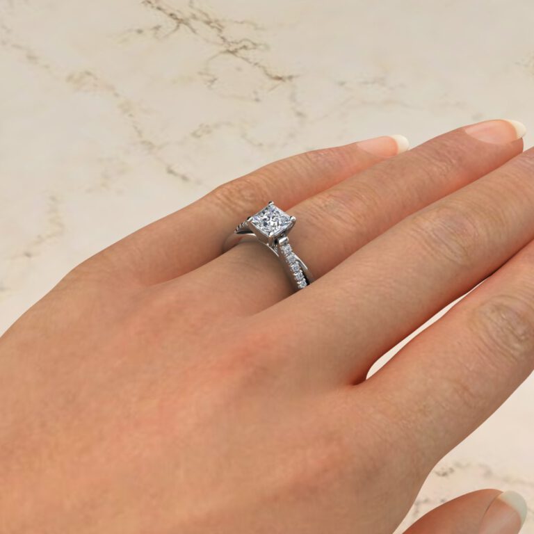Split Twist Princess Cut Moissanite Engagement Ring Yalish Diamonds