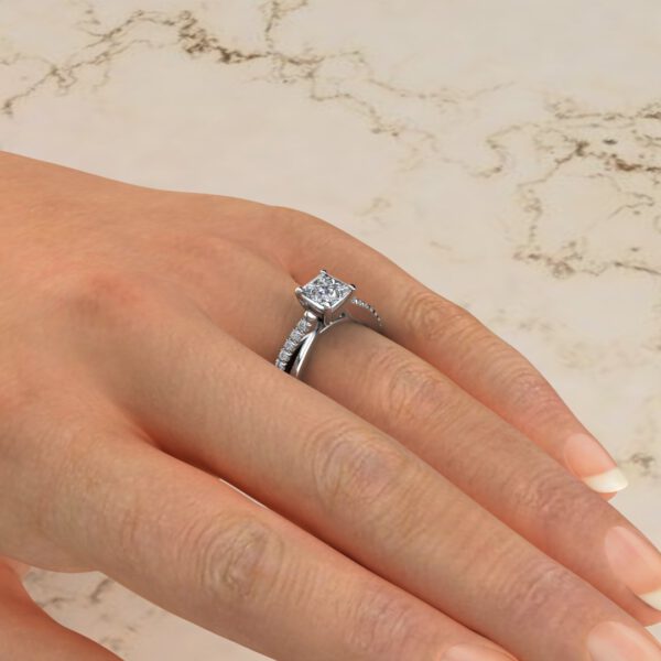 Split Twist Princess Cut Moissanite Engagement Ring - Yalish Diamonds