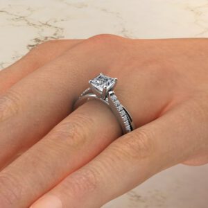 Split Twist Princess Cut Moissanite Engagement Ring