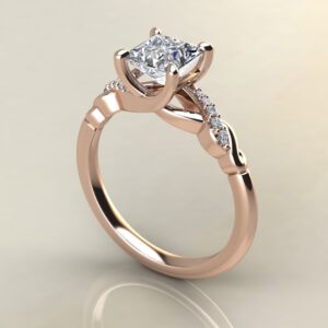 P029 Rose Gold Ivy Princess Cut Engagement Ring