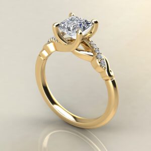 P029 Yellow Gold Ivy Princess Cut Engagement Ring