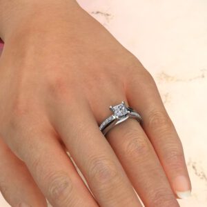 Split & Plain Shank Princess Cut Swarovski Engagement Ring