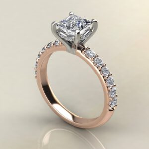 Hidden Halo Princess Cut Moissanite Engagement Ring