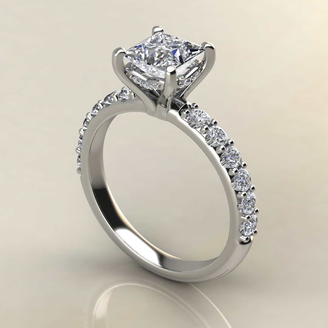 Hidden Halo Princess Cut Moissanite Engagement Ring - Yalish Diamonds